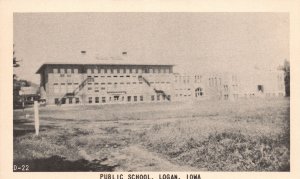 Vintage Postcard Public School Campus Building Landmark Logan Iowa IA