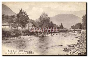 Old Postcard Footbridge Company Town on the Giffre