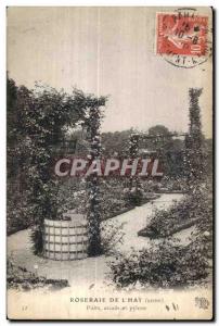 Old Postcard Rose Garden L Hay (Seine) Well Arcade and Pylon