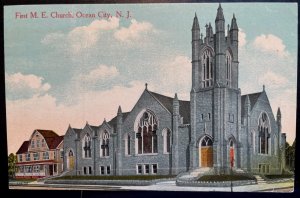 Vintage Postcard 1914 First M.E. Church, Ocean City, New Jersey