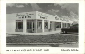 Sarasota FL Barton's Corner Sundries Real Photo Postcard