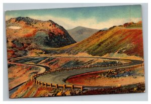 Vintage 1940's Postcard Panoramic View Cooke City Red Lodge Highway Wyoming