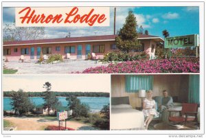 Huron Lodge Motel , MANITOULIN ISLAND , Ontario , Canada , 50-60s