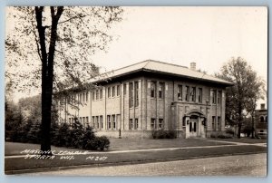 Sparta Wisconsin WI Postcard RPPC Photo Masonic Temple Building 1951 Vintage