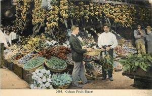 c1910 Postcard Havana Cuba, Cuban Fruit Store Tropical Carribean unposted