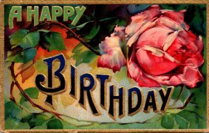Happy Birthday With Beautiful Rose 1909