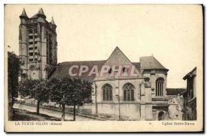 Old Postcard La Ferte Milon Notre Dame Church