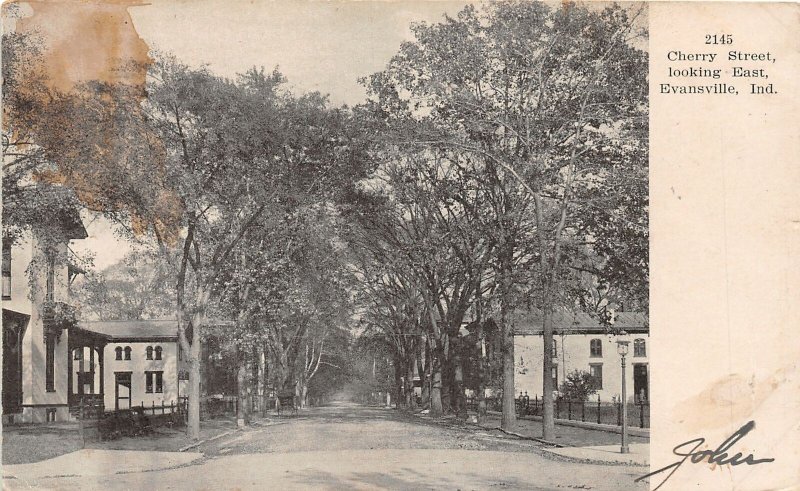 H60/Evansville Indiana Postal 1907 rue des pommiers Oriente casas 