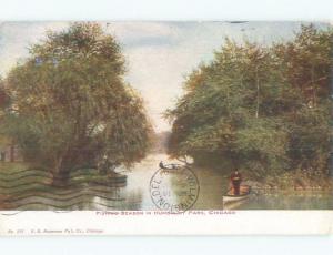 Divided-Back FISHING AT HUMBOLDT PARK Chicago Illinois IL c9518