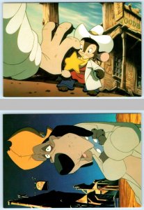 2 Postcards AN AMERICAN TAIL ~ FIEVEL GOES WEST Animation Art  4x6 ~ 1991