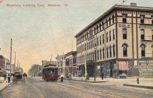 Mattoon Illinois Broadway Looking East Vintage Postcard AA8328