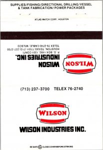 Vintage Matchbook Cover Wilson Industries Inc Houston, Texas MB177