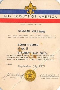 Approx. Size: 2.5 x 3.5 Boy Scouts of America William Williams Late 1800's Tr...