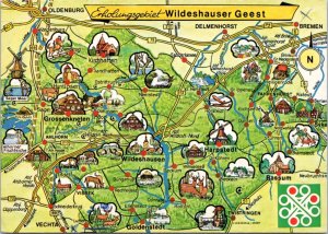 Postcard Germany Map - The Wildeshausen Geest