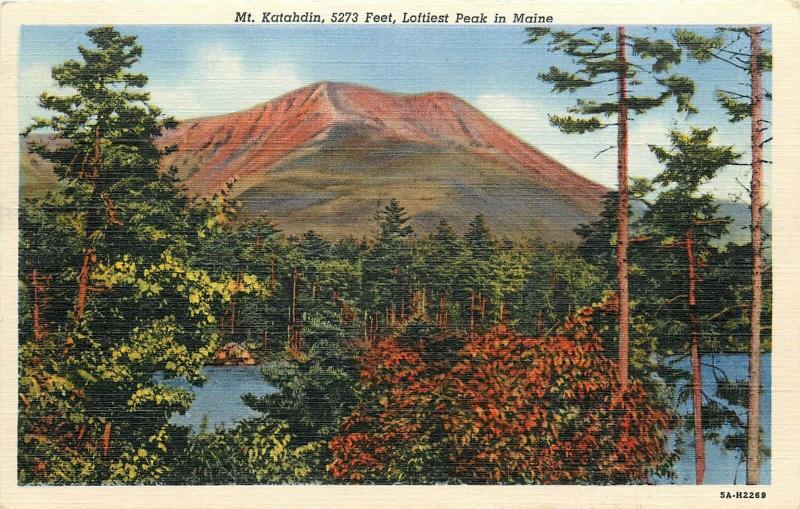 Mt Katahdin Maine Mountain Wildreness Scene Postcard