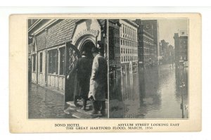 CT - Hartford. March 1936 Flood. Bond Hotel, Asylum St. looking East