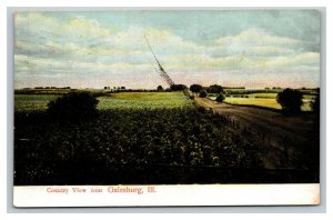 Vintage 1908 Postcard Panoramic Country View Fields Galesburg Illinois