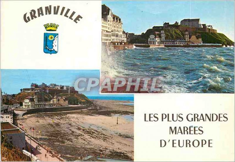 Modern Postcard Granville Largest Marees Europe