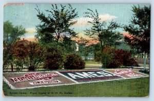 Ames Iowa IA Postcard Floral Display Station Exterior View c1911 Vintage Antique