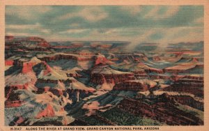 Vintage Postcard Along the River Grand View Grand Canyon National Park Arizona