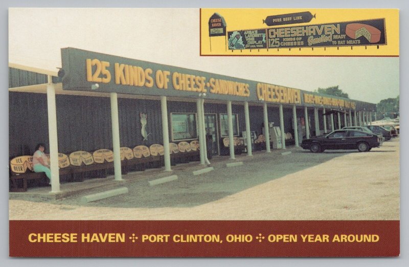 Port Clinton Ohio~Cheese Haven Store Front~Vintage Postcard 