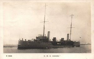 British Royal Navy HMS Hazard RPPC Vintage Postcard c.1910