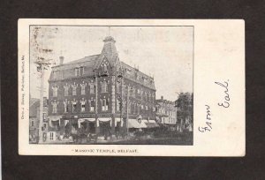 ME Masonic Temple Belfast Maine UDB PMC 1905 Vintage Postcard