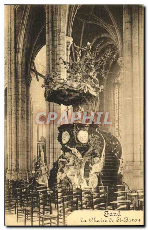 Old Postcard Ghent The Chair of St Bavo