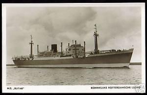 Royal Dutch Lloyd, M.S. Blitar (1940s) RPPC