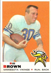 1969 Topps Football Card Billy Martin Minnesota Vikings sk5621
