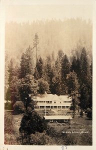 RPPC Postcard Miami Lodge Mariposa County CA Logging Camp 1910-1919
