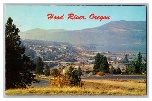 Postcard OR Hood River Oregon Columbia River Vintage Standard Aerial View Card 