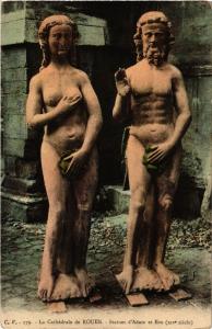 CPA La Cathedrale de ROUEN-Statues d'Adam et Eve (269662)