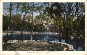 Hagerstown Maryland MD City Park Lake c1910 Vintage Postcard