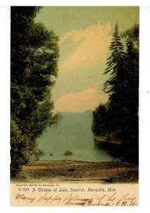 MI - Marquette. A Glimpse of Lake Superior ca 1905