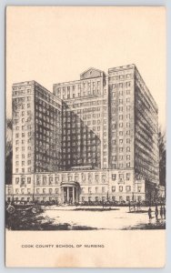 State View~Cook County School Of Nursing Illinois~Artvue Sepia Vintage Postcard