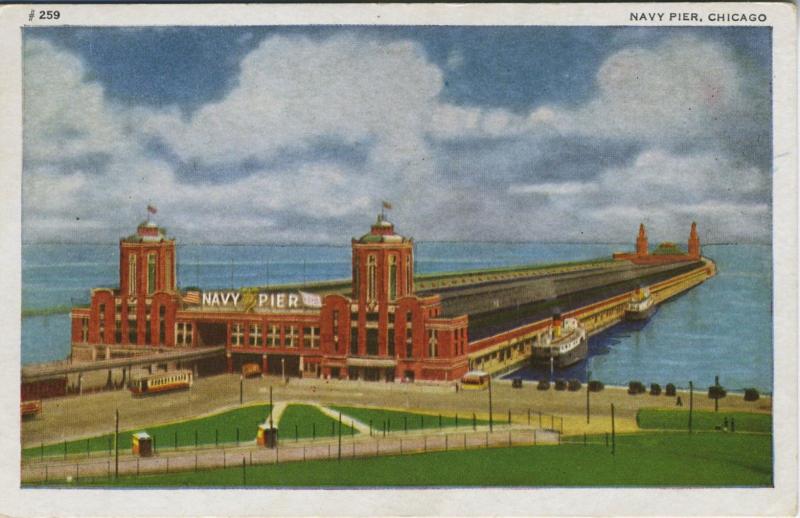 Nayv Pier ~ Chicago Illinois IL Vintage c1944 Postcard