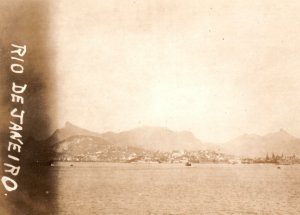 RPPC WWI Rio De Janeiro Harbor Navy Ships Real Photo Postcard