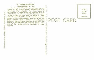 Postcard HOSPITAL SCENE Parkersburg West Virginia WV AU6183