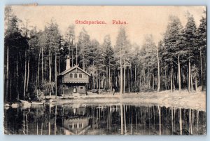 Dalarna County Sweden Postcard City Parking Falun 1910 Posted Antique