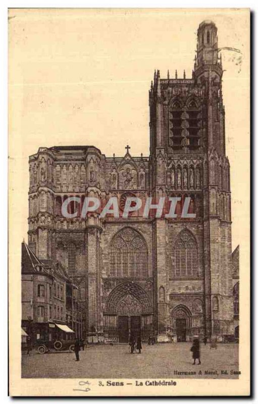 Old Postcard Sens La Cathedrale