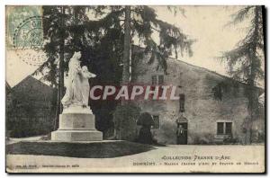 Postcard Old House Domremy And Joan of Arc Statue Of Mercia