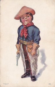 Young Boy Dressed As Cowboy 1908