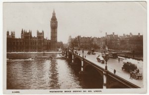 London; Westminster Bridge RP PPC, 1924, Note (Poss Foden?) Steam Lorry