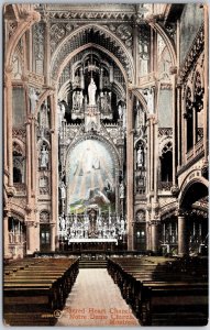 Sacred Heart Chapel Notre Dame Church Montreal Canada Interior View Postcard