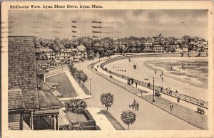 Aerial View of Lynn Shore Drive, Lynn MA c1947 Vintage Postcard R60