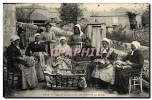 Old Postcard Folklore Lace type bobbin lace makers around Tence TOP