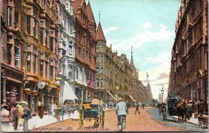 Vtg 1910s Corporation Street City Centre Birmingham England Postcard