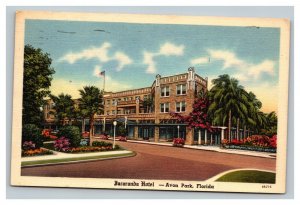 Vintage 1956 Advertising Postcard Jacaranda Hotel Flowers Avon Park Florida