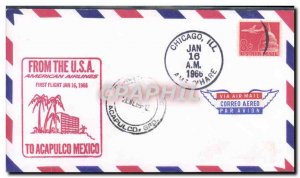 Letter 1 flight Acapulco USA Chicago January 16, 1966